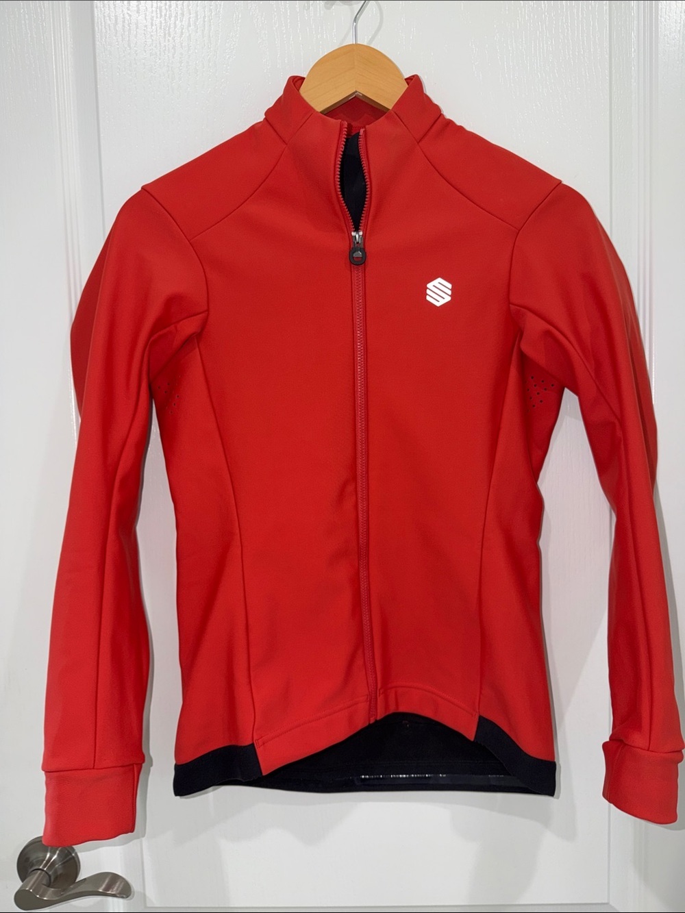 Siroko J1-W Plange women's cycling jacket red softshell finish. Red Full-Zip S - Picture 2 of 10